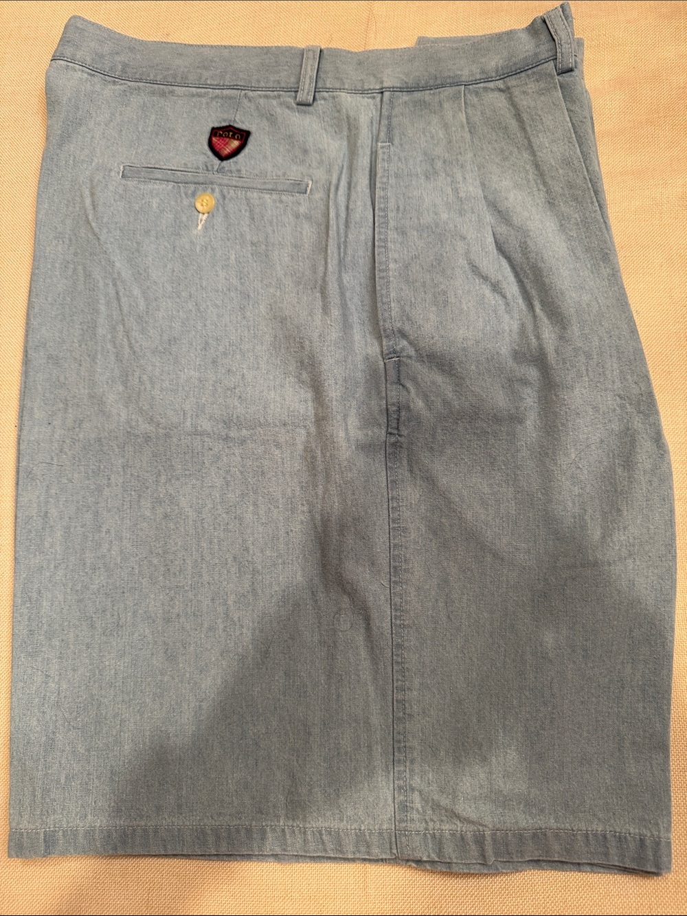 Vintage USA-made 1980s Polo Ralph Lauren Chambray Pleated Golf Shorts